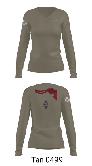 Women's Long Sleeve Vneck Shirt, , Army, Teamtime, Team time, sublimation, custom sports apparel, team uniforms, spirit wear, spiritwear, sports uniforms, custom shirts, team store, custom team store, fundraiser sports, apparel fundraiser