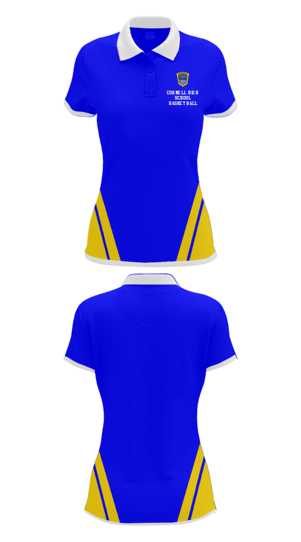 Women's Short Sleeve Performance Polo, Cornell High School Basketball, Men's Basketball, Teamtime, Team time, sublimation, custom sports apparel, team uniforms, spirit wear, spiritwear, sports uniforms, custom shirts, team store, custom team store, fundraiser sports, apparel fundraiser