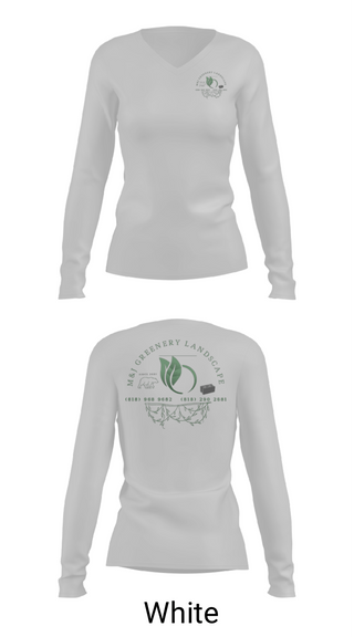 Women's Long Sleeve Vneck Shirt, M&J GREENERY LANDSCAPE, , Teamtime, Team time, sublimation, custom sports apparel, team uniforms, spirit wear, spiritwear, sports uniforms, custom shirts, team store, custom team store, fundraiser sports, apparel fundraiser