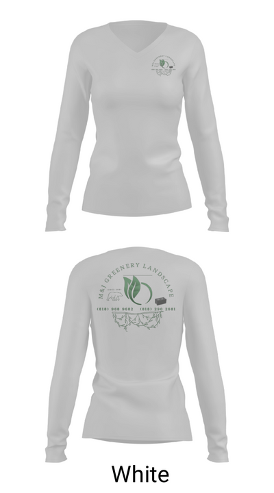 M&J GREENERY LANDSCAPE 54275960 Women's Long Sleeve V-neck Shirt - 6