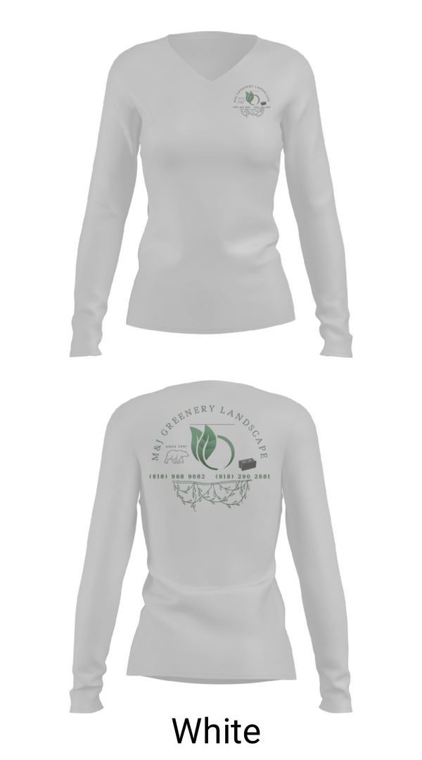 Women's Long Sleeve Vneck Shirt, M&J GREENERY LANDSCAPE, , Teamtime, Team time, sublimation, custom sports apparel, team uniforms, spirit wear, spiritwear, sports uniforms, custom shirts, team store, custom team store, fundraiser sports, apparel fundraiser