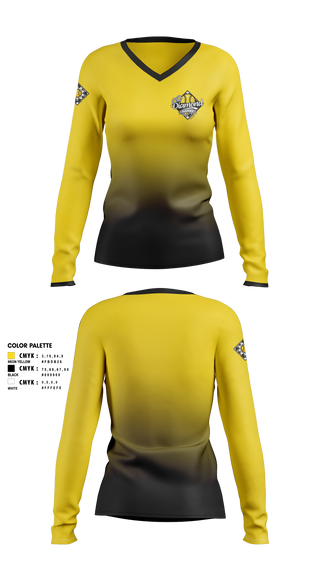 Womens Long Sleeve Vneck Shirt, Diamond Daisies, Softball, Teamtime, Team time, sublimation, custom sports apparel, team uniforms, spirit wear, spiritwear, sports uniforms, custom shirts, team store, custom team store, fundraiser sports, apparel fundraiser