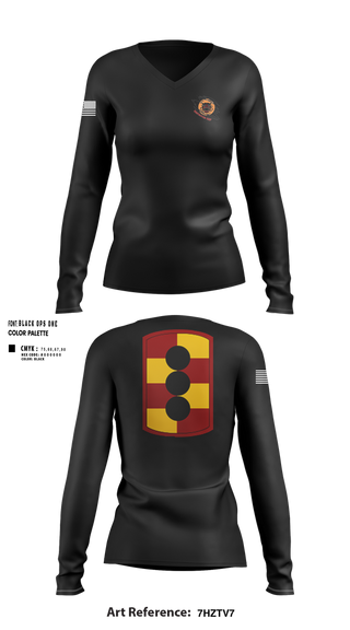 Womens Long Sleeve Vneck Shirt, 434th FA BDE H2F, Army, Teamtime, Team time, sublimation, custom sports apparel, team uniforms, spirit wear, spiritwear, sports uniforms, custom shirts, team store, custom team store, fundraiser sports, apparel fundraiser