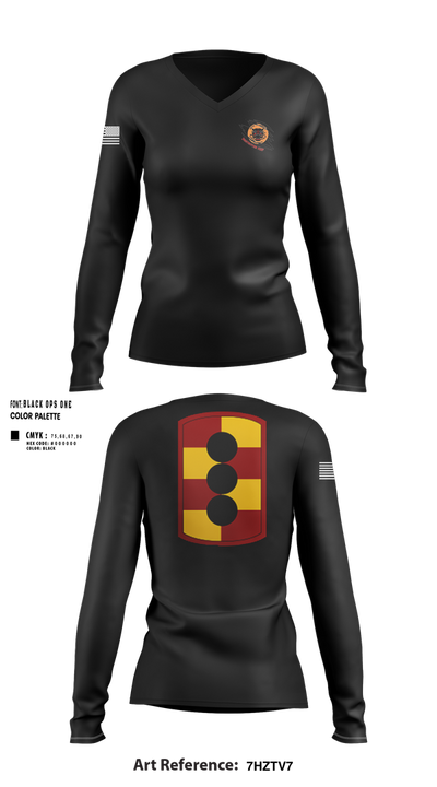 434th FA BDE H2F 66050824 Women's Long Sleeve V-neck Shirt - 100