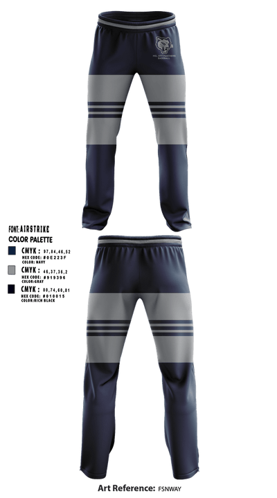 Mel Ott Panthers 8799044 Sweatpants - 1