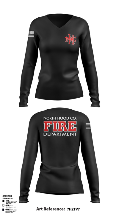 North Hood County Volunteer Fire Department 63771808 Women's Long Sleeve V-neck Shirt - 1