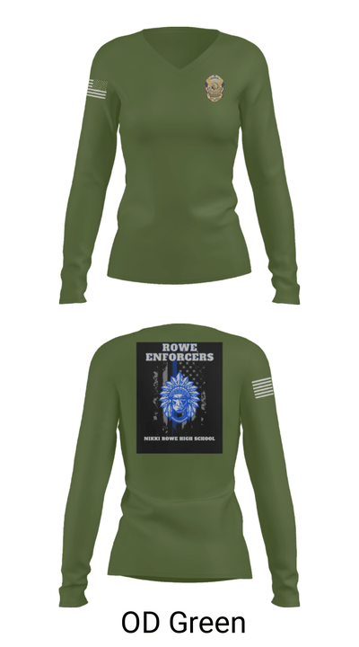 Rowe Enforcers 68406360 Women's Long Sleeve V-neck Shirt - 31