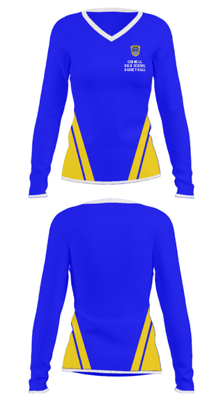 Women's Long Sleeve Vneck Shirt, Cornell High School Basketball, Men's Basketball, Teamtime, Team time, sublimation, custom sports apparel, team uniforms, spirit wear, spiritwear, sports uniforms, custom shirts, team store, custom team store, fundraiser sports, apparel fundraiser