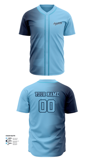 Full Button Baseball Jersey, Sacramento senators, Baseball, Teamtime, Team time, sublimation, custom sports apparel, team uniforms, spirit wear, spiritwear, sports uniforms, custom shirts, team store, custom team store, fundraiser sports, apparel fundraiser