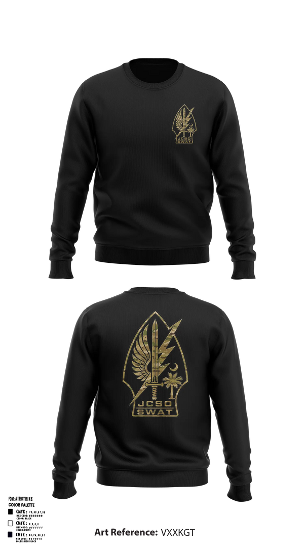 Crew Neck Sweatshirt, JCSO SWAT1, Police, Teamtime, Team time, sublimation, custom sports apparel, team uniforms, spirit wear, spiritwear, sports uniforms, custom shirts, team store, custom team store, fundraiser sports, apparel fundraiser