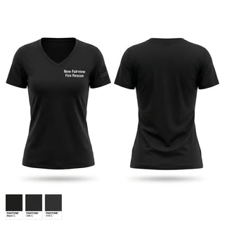 Womens Short Sleeve Vneck Shirt, New Fairview Fire Rescue, Fire Department, Teamtime, Team time, sublimation, custom sports apparel, team uniforms, spirit wear, spiritwear, sports uniforms, custom shirts, team store, custom team store, fundraiser sports, apparel fundraiser