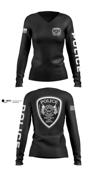 Womens Long Sleeve Vneck Shirt, HNT, Police, Teamtime, Team time, sublimation, custom sports apparel, team uniforms, spirit wear, spiritwear, sports uniforms, custom shirts, team store, custom team store, fundraiser sports, apparel fundraiser