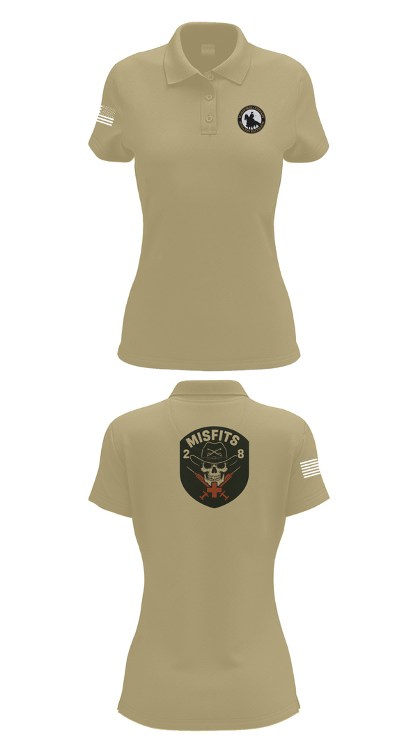 Womens Short Sleeve Performance Polo, 2-8 Cav, HHC, Medic Platoon, , Teamtime, Team time, sublimation, custom sports apparel, team uniforms, spirit wear, spiritwear, sports uniforms, custom shirts, team store, custom team store, fundraiser sports, apparel fundraiser