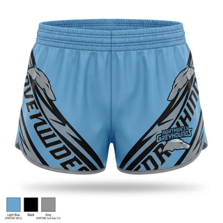 Womens Shorts, Northwest Greyhounds, Women's Basketball, Teamtime, Team time, sublimation, custom sports apparel, team uniforms, spirit wear, spiritwear, sports uniforms, custom shirts, team store, custom team store, fundraiser sports, apparel fundraiser