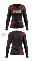 Manzanita Softball 24227643 Women's Long Sleeve V-neck Shirt - 8