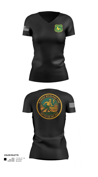 Florida 43193652 Women's Short Sleeve V-neck Shirt - 100