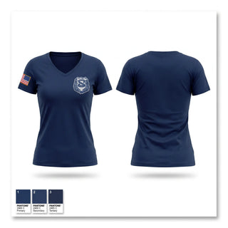 Womens Short Sleeve Vneck Shirt, Shrewsbury PBA Local #308, Police, Teamtime, Team time, sublimation, custom sports apparel, team uniforms, spirit wear, spiritwear, sports uniforms, custom shirts, team store, custom team store, fundraiser sports, apparel fundraiser