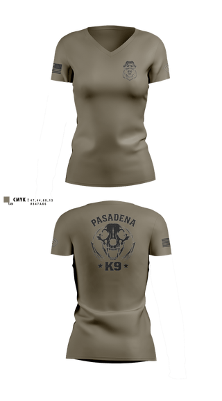 Womens Short Sleeve Vneck Shirt, Pasadena K9, Police, Teamtime, Team time, sublimation, custom sports apparel, team uniforms, spirit wear, spiritwear, sports uniforms, custom shirts, team store, custom team store, fundraiser sports, apparel fundraiser
