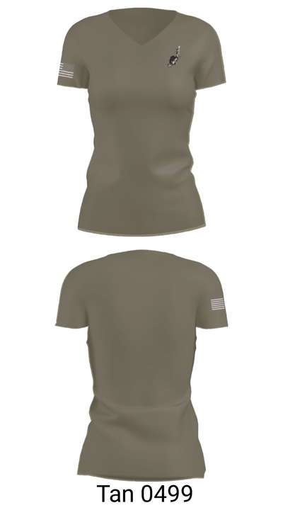 2nd Force Recon Co 34852690 Women's Short Sleeve V-neck Shirt - 36