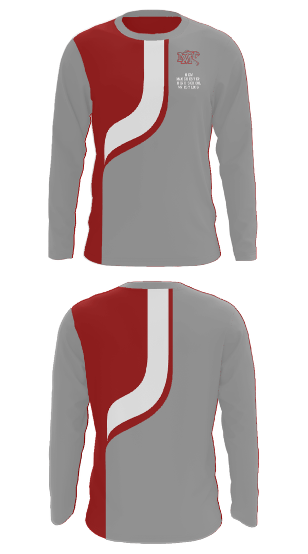 Long Sleeve Performance Shirt, New Manchester High School Wrestling, Wrestling, Teamtime, Team time, sublimation, custom sports apparel, team uniforms, spirit wear, spiritwear, sports uniforms, custom shirts, team store, custom team store, fundraiser sports, apparel fundraiser