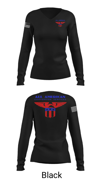 All American Convention Service 91940813 Women's Long Sleeve V-neck Shirt - 13
