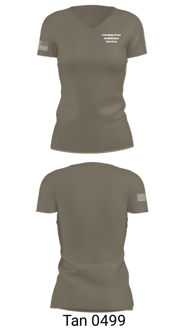 Women's Short Sleeve Vneck Shirt, Corunna Area Ambulance Service, Fire Department, Teamtime, Team time, sublimation, custom sports apparel, team uniforms, spirit wear, spiritwear, sports uniforms, custom shirts, team store, custom team store, fundraiser sports, apparel fundraiser