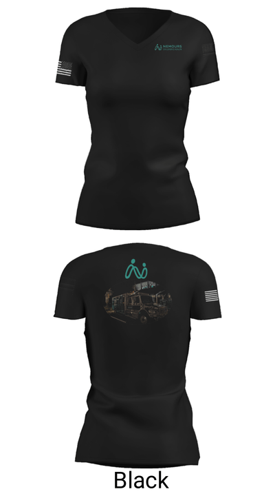 NEMOURS CHILDRENS HOSPITAL 4343259 Women's Short Sleeve V-neck Shirt - 14