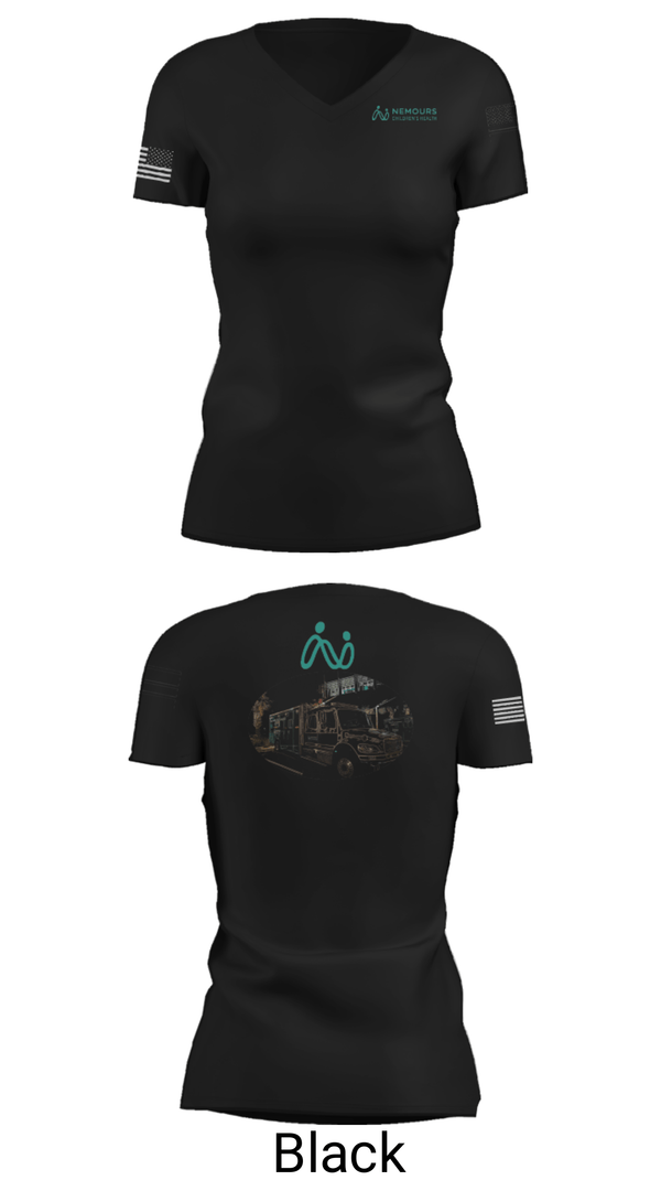 Women's Short Sleeve Vneck Shirt, NEMOURS CHILDRENS HOSPITAL, , Teamtime, Team time, sublimation, custom sports apparel, team uniforms, spirit wear, spiritwear, sports uniforms, custom shirts, team store, custom team store, fundraiser sports, apparel fundraiser