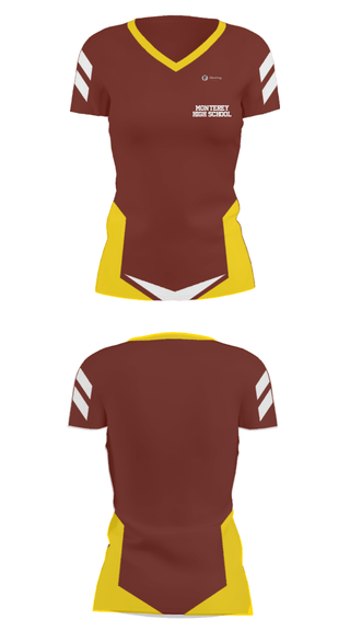 Women's Short Sleeve Vneck Shirt, Monterey High School, Spirit Store, Teamtime, Team time, sublimation, custom sports apparel, team uniforms, spirit wear, spiritwear, sports uniforms, custom shirts, team store, custom team store, fundraiser sports, apparel fundraiser