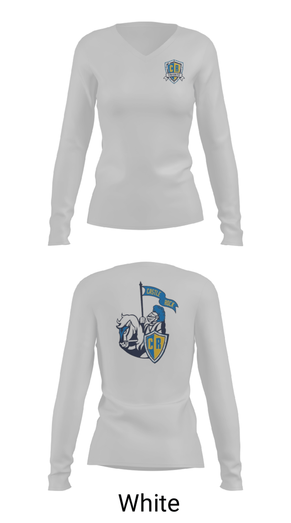 Women's Long Sleeve Vneck Shirt, Castle Rock Elementary, Spirit Store, Teamtime, Team time, sublimation, custom sports apparel, team uniforms, spirit wear, spiritwear, sports uniforms, custom shirts, team store, custom team store, fundraiser sports, apparel fundraiser