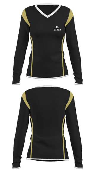 Women's Long Sleeve Vneck Shirt, TL Hanna, Women's Lacrosse, Teamtime, Team time, sublimation, custom sports apparel, team uniforms, spirit wear, spiritwear, sports uniforms, custom shirts, team store, custom team store, fundraiser sports, apparel fundraiser