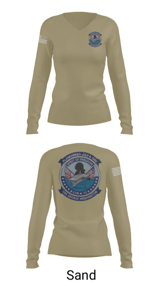 Women's Long Sleeve Vneck Shirt, , Navy, Teamtime, Team time, sublimation, custom sports apparel, team uniforms, spirit wear, spiritwear, sports uniforms, custom shirts, team store, custom team store, fundraiser sports, apparel fundraiser