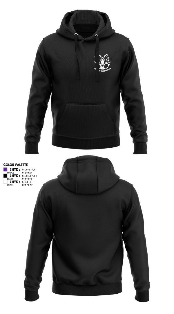 Hoodie, Deering Rams Soccer, Men's Soccer, Teamtime, Team time, sublimation, custom sports apparel, team uniforms, spirit wear, spiritwear, sports uniforms, custom shirts, team store, custom team store, fundraiser sports, apparel fundraiser