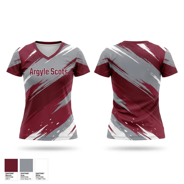 Womens Short Sleeve Vneck Shirt, Argyle Scots, Men's Basketball, Teamtime, Team time, sublimation, custom sports apparel, team uniforms, spirit wear, spiritwear, sports uniforms, custom shirts, team store, custom team store, fundraiser sports, apparel fundraiser