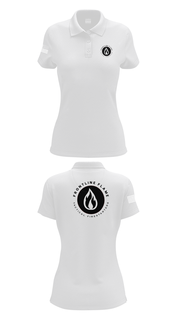 Womens Short Sleeve Performance Polo, Frontline Flames, , Teamtime, Team time, sublimation, custom sports apparel, team uniforms, spirit wear, spiritwear, sports uniforms, custom shirts, team store, custom team store, fundraiser sports, apparel fundraiser