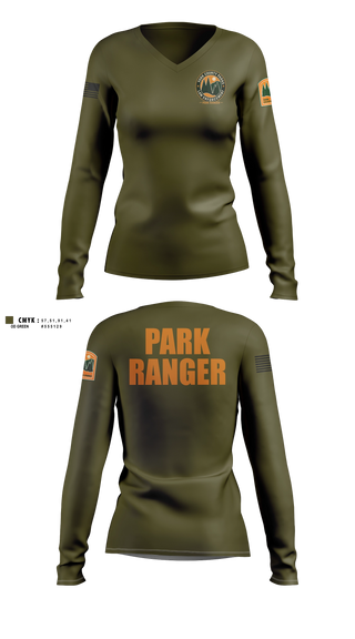 Womens Long Sleeve Vneck Shirt, York County Park Ranger Division, Police, Teamtime, Team time, sublimation, custom sports apparel, team uniforms, spirit wear, spiritwear, sports uniforms, custom shirts, team store, custom team store, fundraiser sports, apparel fundraiser