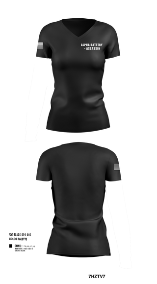 Womens Short Sleeve Vneck Shirt, Alpha Battery - Assassin, , Teamtime, Team time, sublimation, custom sports apparel, team uniforms, spirit wear, spiritwear, sports uniforms, custom shirts, team store, custom team store, fundraiser sports, apparel fundraiser