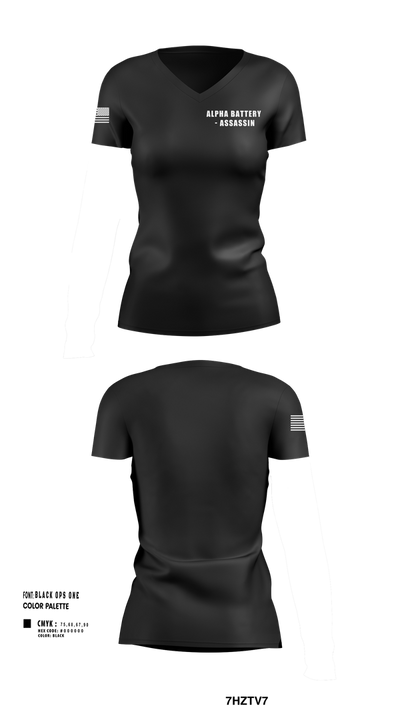 Alpha Battery - Assassin 59320847 Women's Short Sleeve V-neck Shirt - 1
