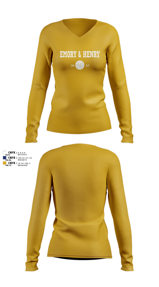 Womens Long Sleeve Vneck Shirt, Emory & Henry Volleyball, Women's Volleyball, Teamtime, Team time, sublimation, custom sports apparel, team uniforms, spirit wear, spiritwear, sports uniforms, custom shirts, team store, custom team store, fundraiser sports, apparel fundraiser