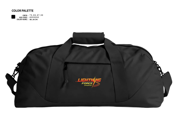 Duffle Bag, Lightning Force Athletics, Track & Field, Teamtime, Team time, sublimation, custom sports apparel, team uniforms, spirit wear, spiritwear, sports uniforms, custom shirts, team store, custom team store, fundraiser sports, apparel fundraiser