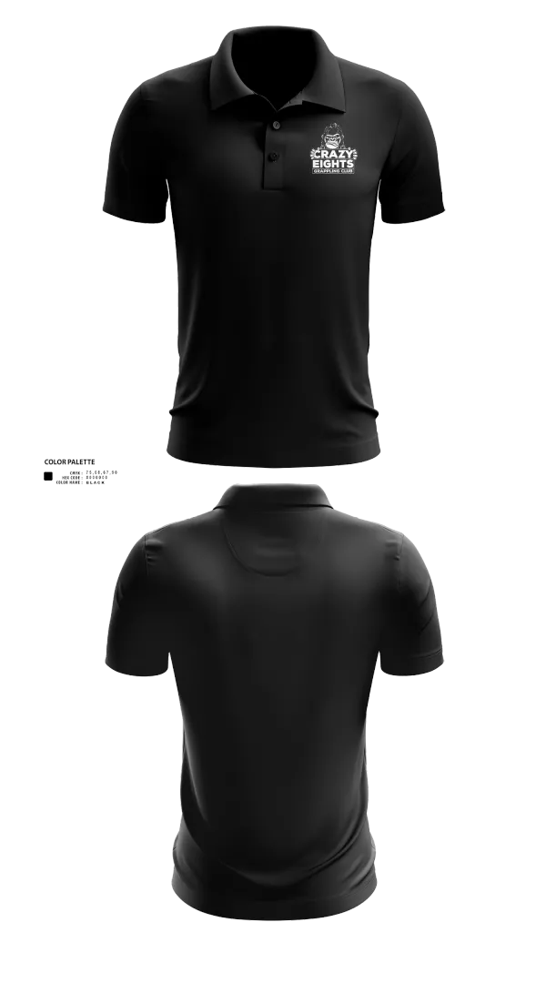 Short Sleeve Performance Polo, Crazy Eights Grappling Club, Wrestling, Teamtime, Team time, sublimation, custom sports apparel, team uniforms, spirit wear, spiritwear, sports uniforms, custom shirts, team store, custom team store, fundraiser sports, apparel fundraiser