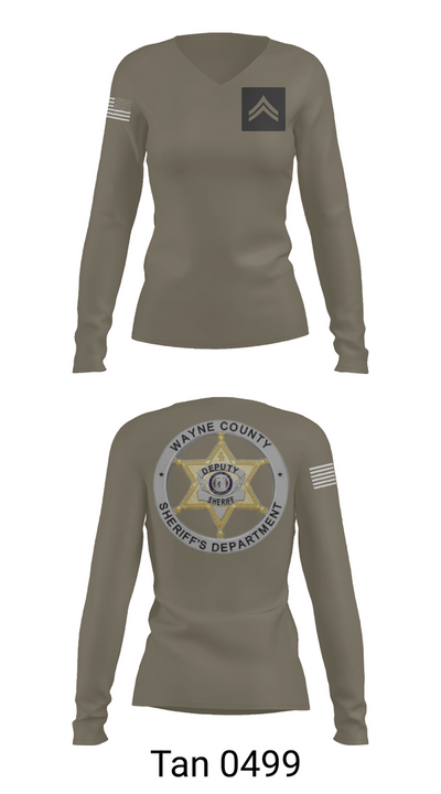 Wayne County Sheriff’s Department 8145507 Women's Long Sleeve V-neck Shirt - 73
