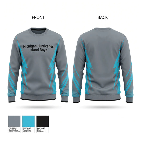 Crew Neck Sweatshirt, Michigan Hurricanes (Island Boyz, , Teamtime, Team time, sublimation, custom sports apparel, team uniforms, spirit wear, spiritwear, sports uniforms, custom shirts, team store, custom team store, fundraiser sports, apparel fundraiser