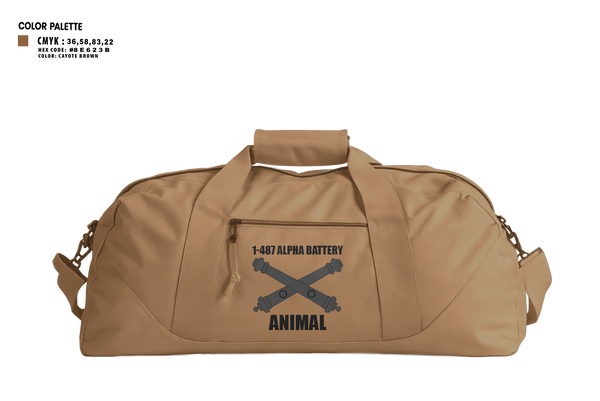 Duffle Bag, 1-487 Alpha Battery Field Artillery, National Guard, Teamtime, Team time, sublimation, custom sports apparel, team uniforms, spirit wear, spiritwear, sports uniforms, custom shirts, team store, custom team store, fundraiser sports, apparel fundraiser