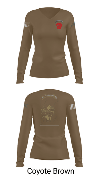 Women's Long Sleeve Vneck Shirt, 1-111th IN BN 38506759, Army, Teamtime, Team time, sublimation, custom sports apparel, team uniforms, spirit wear, spiritwear, sports uniforms, custom shirts, team store, custom team store, fundraiser sports, apparel fundraiser