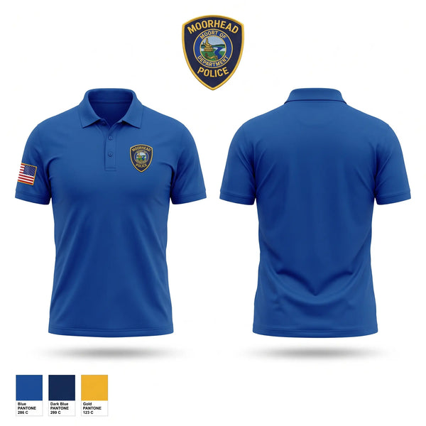 Short Sleeve Performance Polo, Moorhead Police Department, Police, Teamtime, Team time, sublimation, custom sports apparel, team uniforms, spirit wear, spiritwear, sports uniforms, custom shirts, team store, custom team store, fundraiser sports, apparel fundraiser