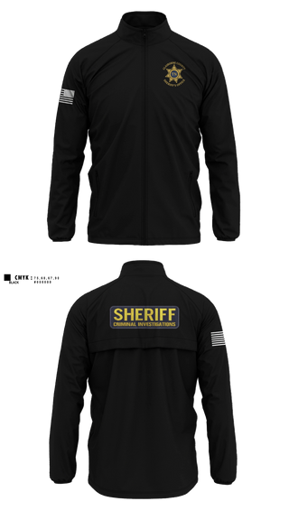 Windbreaker without hood, Claiborne County Sheriffs Office Criminal Investigations, Police, Teamtime, Team time, sublimation, custom sports apparel, team uniforms, spirit wear, spiritwear, sports uniforms, custom shirts, team store, custom team store, fundraiser sports, apparel fundraiser