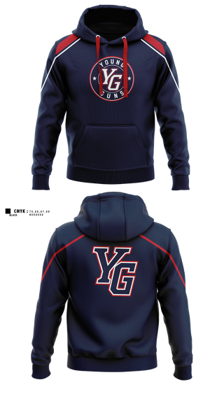 Hoodie, YOUNG GUNS, Baseball, Teamtime, Team time, sublimation, custom sports apparel, team uniforms, spirit wear, spiritwear, sports uniforms, custom shirts, team store, custom team store, fundraiser sports, apparel fundraiser