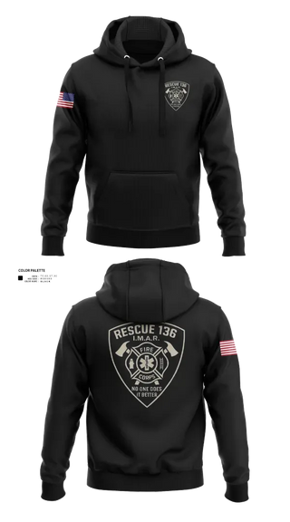 Hoodie, Rescue 136, Fire Department, Teamtime, Team time, sublimation, custom sports apparel, team uniforms, spirit wear, spiritwear, sports uniforms, custom shirts, team store, custom team store, fundraiser sports, apparel fundraiser