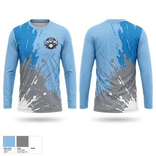 Long Sleeve Performance Shirt, Indy Showtime, Baseball, Teamtime, Team time, sublimation, custom sports apparel, team uniforms, spirit wear, spiritwear, sports uniforms, custom shirts, team store, custom team store, fundraiser sports, apparel fundraiser